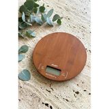Atbyhome Akasya Yuvarlak Dijital Mutfak Terazisi - 5 Kg Kapasite - Bambu Desenli Hassas Tartı