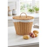 Atbyhome Kapaklı Bezli Hasır Patates Soğan Sepeti - 28x23 cm Mutfak Düzenleyici