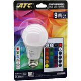 ATC-RGB-9W Kumandalı 9W=60W Rgb=16-Renkli LED Ampul E27 800 Lümen 6500K 25.000 Saat Ömür (4741) - Beyaz - Kırmızı