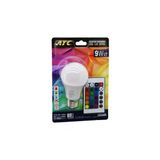 Atc-Rgb-9W Kumandalı 9W=60W Rgb=16-Renkli Led Ampul E27 800 Lümen 6500K 25.000 Saat Ömür Go53/05381