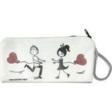 Atekder Aşk Baskılı Pamuklu Ham Bez Kalemlik 10 x 20 cm