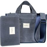 Atelier Bomonti Hishi Rj Tote Bag Denim Lacivert Biyeli Mumlu Kanvas Omuz Çantası & El Çantası - Denim Lacivert Pembe