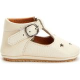 Atelier by Baby Ekru Yıldızlı El Yapımı Unisex Bebek Deri Ayakkabı - Krem - 18