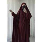 Atelier Cheval Cilbab - Fransız Cilbab - Tesettür Elbise - Çarşaf - Namaz Elbisesi - Tek Parça Çarşaf - Jilbab - Bordo - 1