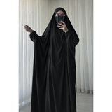 Atelier Cheval Cilbab - Fransız Cilbab - Tesettür Elbise - Çarşaf - Namaz Elbisesi - Tek Parça Çarşaf - Jilbab - Siyah - 1
