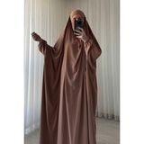 Atelier Cheval Cilbab - Fransız Cilbab - Tesettür Elbise - Çarşaf - Namaz Elbisesi - Tek Parça Çarşaf - Jilbab - Sütlü Kahve - 1