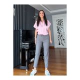 Atelier Derin Gri Beli Lastikli Duble Paça Likralı Pantolon