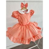Atelier Des Reves Koyu Somon Tafta Elbise - 5 Yaş