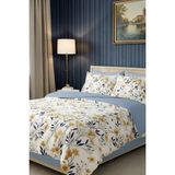 Atelier Home Lastikli Çarşaflı Çift Kişilik Nevresim Takımı - Mavi - Kahverengi - Beyaz - 200 x 220 cm