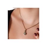 Atelier LEO Handmade Jewellery ANTİK IŞILTI BAKIR EL YAPIMI KRİSTAL TAŞLI KARARMA YAPMAZ KADIN KOLYE ÖZEL KUTULU