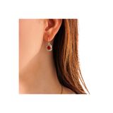 Atelier LEO Handmade Jewellery HARMONİ BAGET KÖK KIRMIZI BAKIR EL YAPIMI KRİSTAL TAŞLI KARARMA YAPMAZ KADIN KÜPE ÖZEL KUTULU