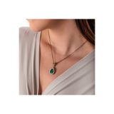 Atelier LEO Handmade Jewellery HÜRREM SULTAN YEŞİL BAKIR EL YAPIMI KRİSTAL TAŞLI KARARMA YAPMAZ KADIN KOLYE KUTULU