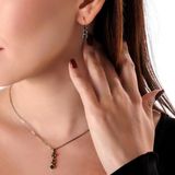Atelier Leo Handmade Jewellery Tria Harmonisi Antrasit Kadın 2'li Takı Seti Küpe Kolye Takım Bakır El Yapımı Kararma Yapmaz Kutulu