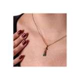 Atelier LEO Handmade Jewellery TRİA HARMONİSİ RENKLİ BAKIR EL YAPIMI KRİSTAL TAŞLI KARARMA YAPMAZ KADIN KOLYE KUTULU