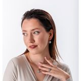 Atelier Leo Handmade Jewellery Zarif Işıltı Kadın 3'lü Takı Seti Küpe Kolye Yüzük Takım Bakır El Yapımı Kristal Taşlı Kararma Yapmaz Kutulu - 8 - Şeffaf