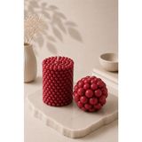 Atelier Lumira Bubble Form - 2'li Dekoratif Mum - Kırmızı