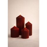 Atelier Lumira Sandra Serisi 4'lü Set Dekoratif Mum - Bordo