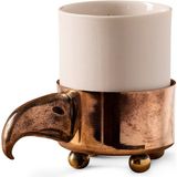 Atelier Terra Madre Pamola Bronz Beyaz Porselen Espresso Fincanı - Beyaz - Bronz