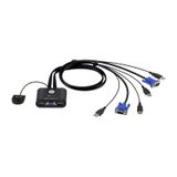 ATEN CS22U 2 Port USB VGA KVM Switch – Uzaktan Bağlantı Butonlu, Kablolu KVM Anahtarı