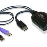 Aten USB DisplayPort Sanal Medya KVM Adaptörü, Smart Card Desteği<br> USB DisplayPort Virtual Media KVM Adapter with Smart Card Support