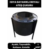 Ateş Çukuru Bahçe Şöminesi Seri Taşınabilir Kuplu Katlanır Soba Estetik Ayaklı - Tek Ebat - --