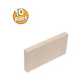Ateş Fırın Tuğlası - 2 cm - 10 Adet - 10 x 20 x 2 - Krem