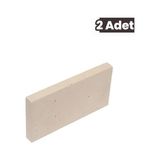 Ateş Fırın Tuğlası - 2 cm - 2 Adet - 10 x 20 x 2 - Krem