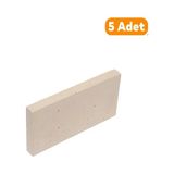Ateş Fırın Tuğlası - 2 cm - 5 Adet - 10 x 20 x 2 - Krem