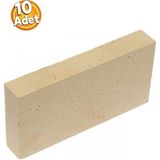 Ateş Fırın Tuğlası - 3 cm - 10 Adet - 10 x 20 x 3 - Krem