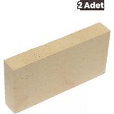 Ateş Fırın Tuğlası - 3 cm - 2 Adet - 10 x 20 x 3 - Krem