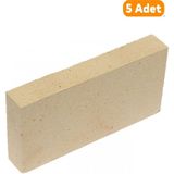 Ateş Fırın Tuğlası - 3 cm - 5 Adet - 10 x 20 x 3 - Krem