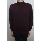 Ateş Fistan Store Erkek Bordo Düz Klasik Kesim Rahat Kalıp Yarım Balıkçı Yaka Kışlık Yünlü Kazak - 2XL