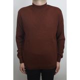Ateş Fistan Store Erkek Düz Klasik Kesim Rahat Kalıp Yarım Balıkçı Yaka Kışlık Yünlü Kazak - Kiremit - XL