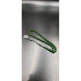 Ateş Kehribar Tespih 9X12 Mm 1000 Ayar Gümüş Kazaz Püsküllü Yeşil