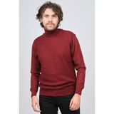 Ateş Triko Erkek Balıkçı Yaka Desenli Yün Kazak 6091598 Bordo - 2XL