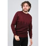 Ateş Triko Erkek Bisiklet Yaka Desenli Kazak 6091805 Bordo - 2XL