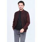 Ateş Triko Erkek Desenli Yün Hırka 6092541 Bordo