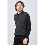 Ateş Triko Erkek Polo Yaka Desenli Yün Kazak 6091623 Lacivert - M