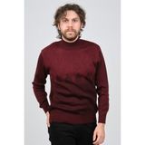Ateş Triko Erkek Yarım Balıkçı Yaka Desenli Kazak 6091804 Bordo - 2XL