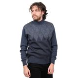 Ateş Triko Erkek Yarım Balıkçı Yaka Desenli Kazak 6091804 Indigo M