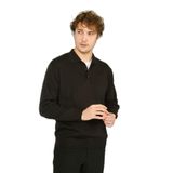 Ateş Triko Polo Yaka Düğmeli Yün Kazak, M, 8060920231023, Füme, Erkek