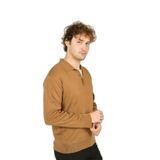 Ateş Triko Polo Yaka Düğmeli Yün Kazak, XL, 8060920231023, Camel, Erkek