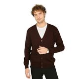 Ateş Triko V Yaka Düğmeli Yün Hırka, 2XL, 8060920241020, K.BORDO, Erkek