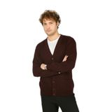Ateş Triko V Yaka Düğmeli Yün Hırka, 3Xl, 8060920241020, K.Bordo, Erkek