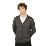 Ateş Triko V Yaka Yün Hırka, 2XL, 8060920252010, Koyu Gri, Erkek