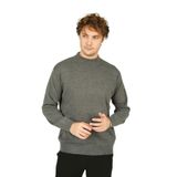 Ateş Triko Yarım Balıkçı Yaka Yün Kazak, 2XL, 8060920211024, Koyu Gri, Erkek