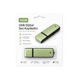 AteşTech 16GB USB Dijital Ses Kaydedici – Şarjlı Taşınabilir Kayıt Cihazı - 10-12 Saat Kayıt