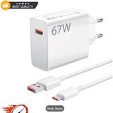 AteşTech 67W Hızlı Şarj Cihazı Type-C | Tüm Type-C Telefonlara Uyumlu | Süper Hızlı Şarj Seti ( Adaptör ve Kablo ) | Xiaomi, Samsung, Huawei, Oppo - Beyaz