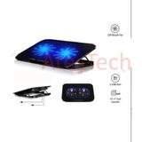AteşTech Gaming Laptop Soğutucu Notebook Standı – Mavi LED – 2 Fan – USB 2.0 14 / 15.6 / 17 Inç Uyumlu - Siyah