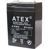 Atex 6V-4AH Akü 1000 CCA Soğuk Motor Marş Gücü ile 10 Ah Akım ve 6 Volt Kapasite
